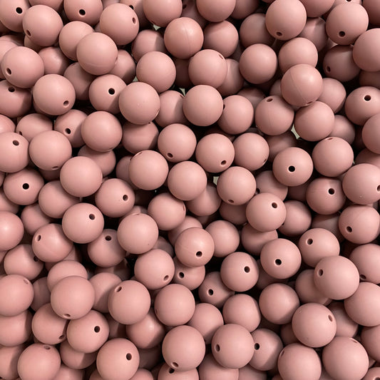 95 / 15mm - Ash Rose 15mm Silicone Bead