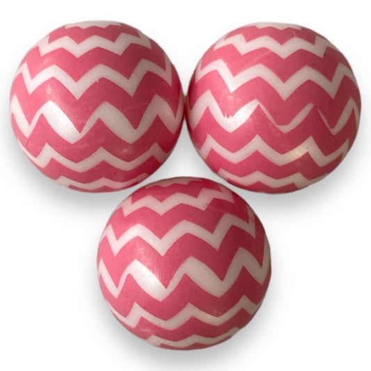 #895 - 20mm Medium Pink Chevron Acrylic Beads  (1 Count)