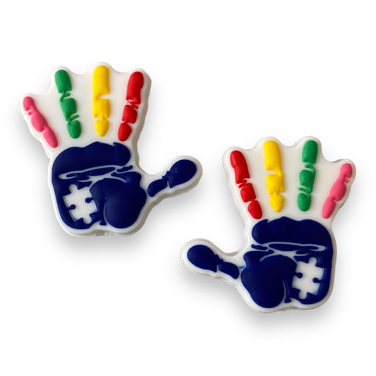 e625-  “Autism- Hand" Silicone Focal Bead (1 Count)