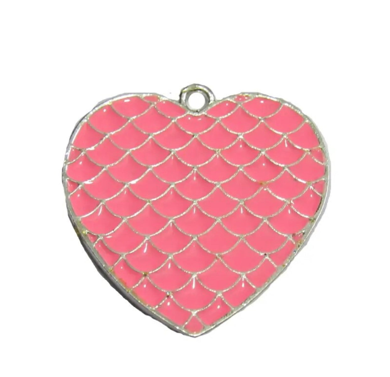 Q-A48 - Pink 35mm Heart Enamel Alloy Metal Pendant