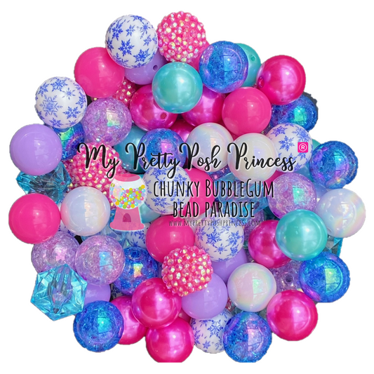 20-M63 - 20mm "Whimsical Winter" (50 Count) Acrylic Bead Pack