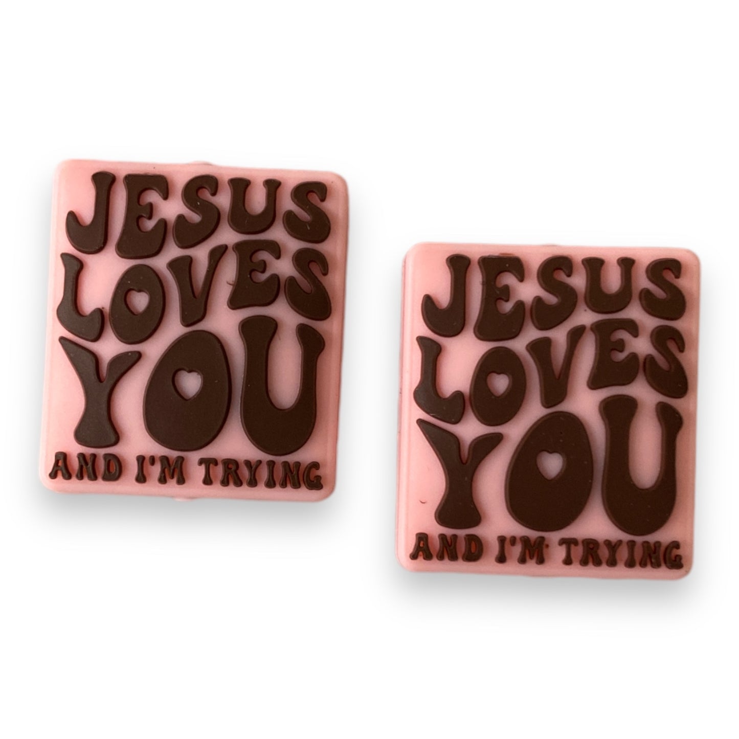 e543 -  “Jesus Loves You And I'm Trying" Exclusive Focal Bead (1 Count)