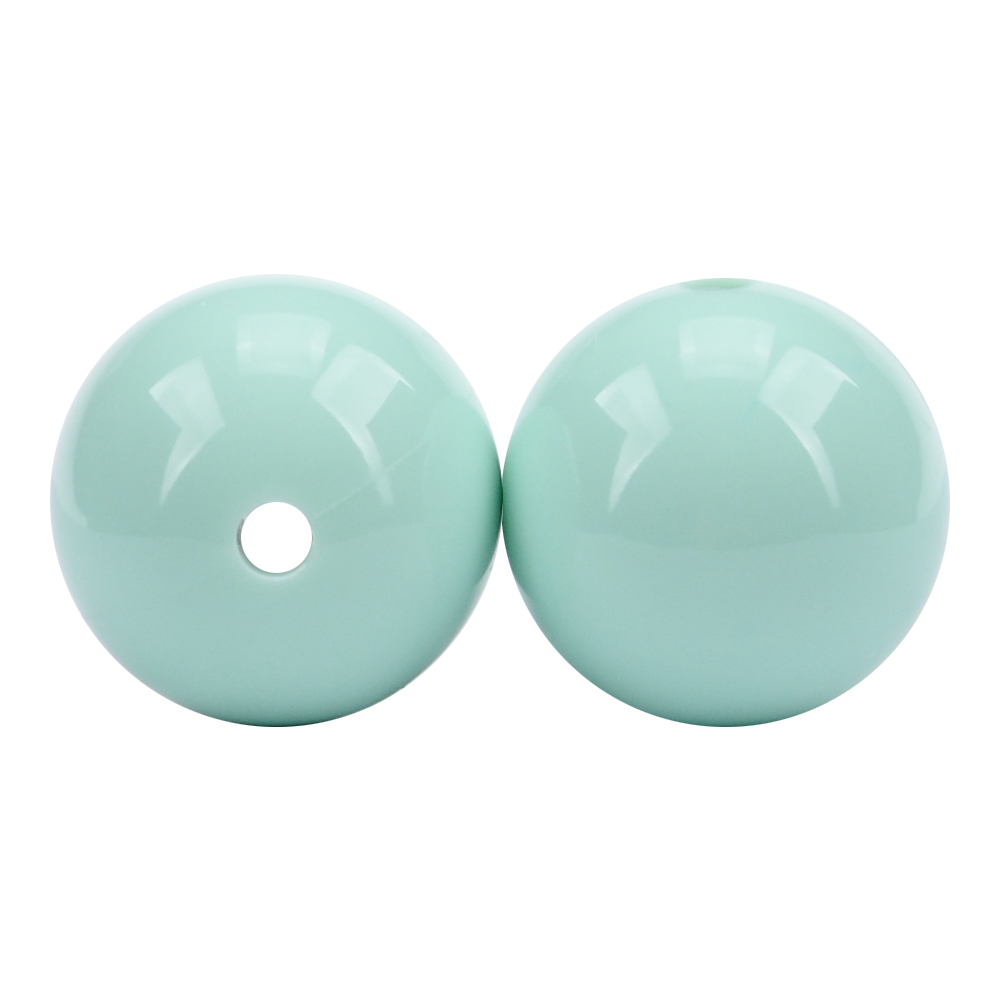 T328 - 15mm Mint Gloss Silicone Beads