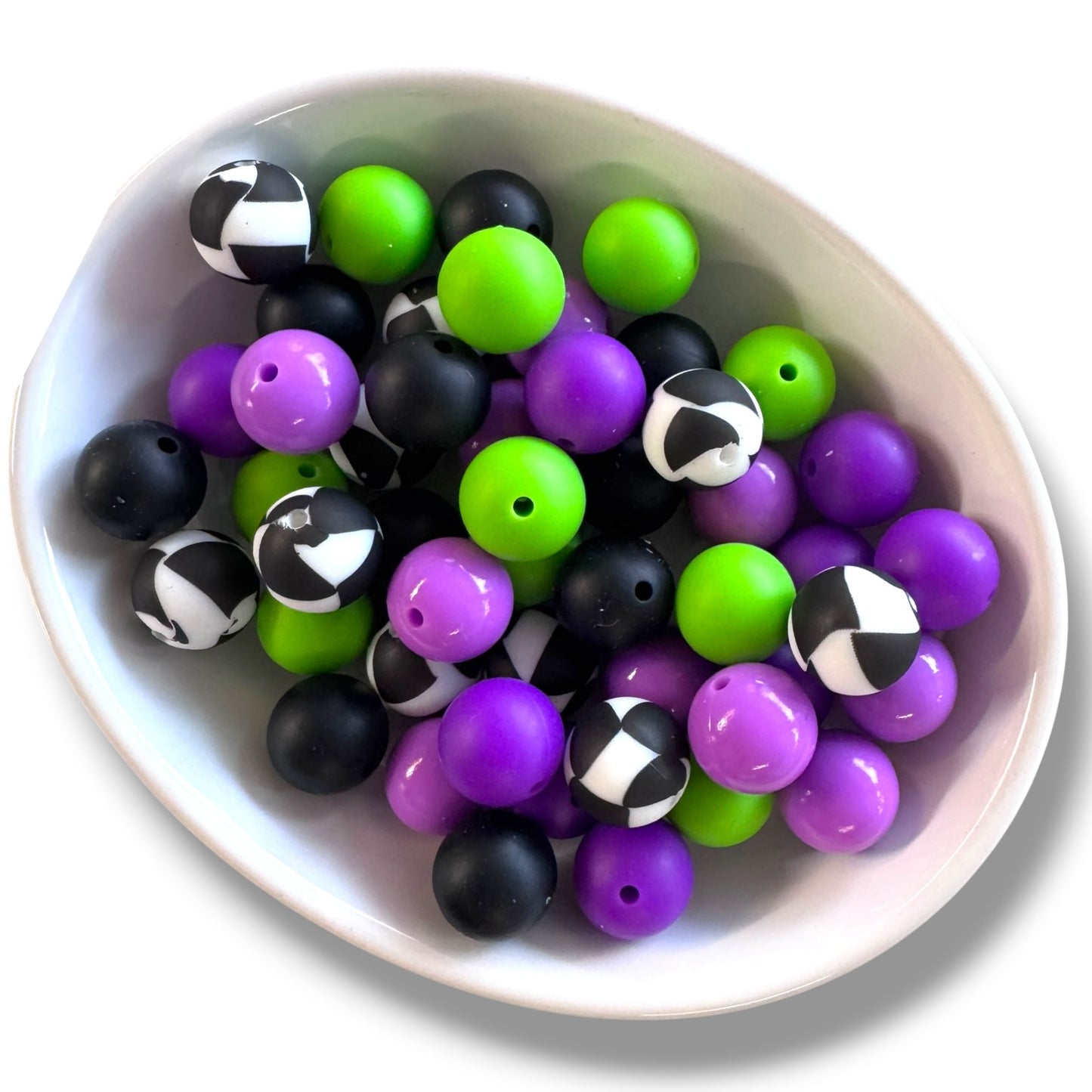 "Witch Please + Focals" Silicone 15mm Bead Lot (55 Count) – Ideal for Beadable Pens & Keychains