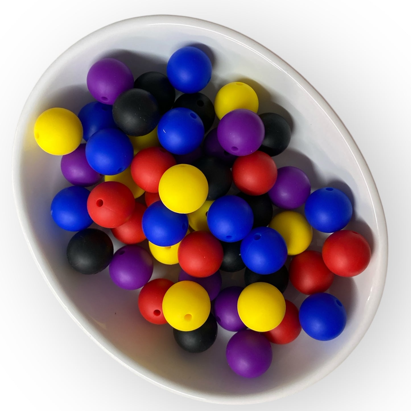 "Color Set" - 15mm Silicone 50 Count Bead Pack – Ideal for Beadable Pens & Keychains