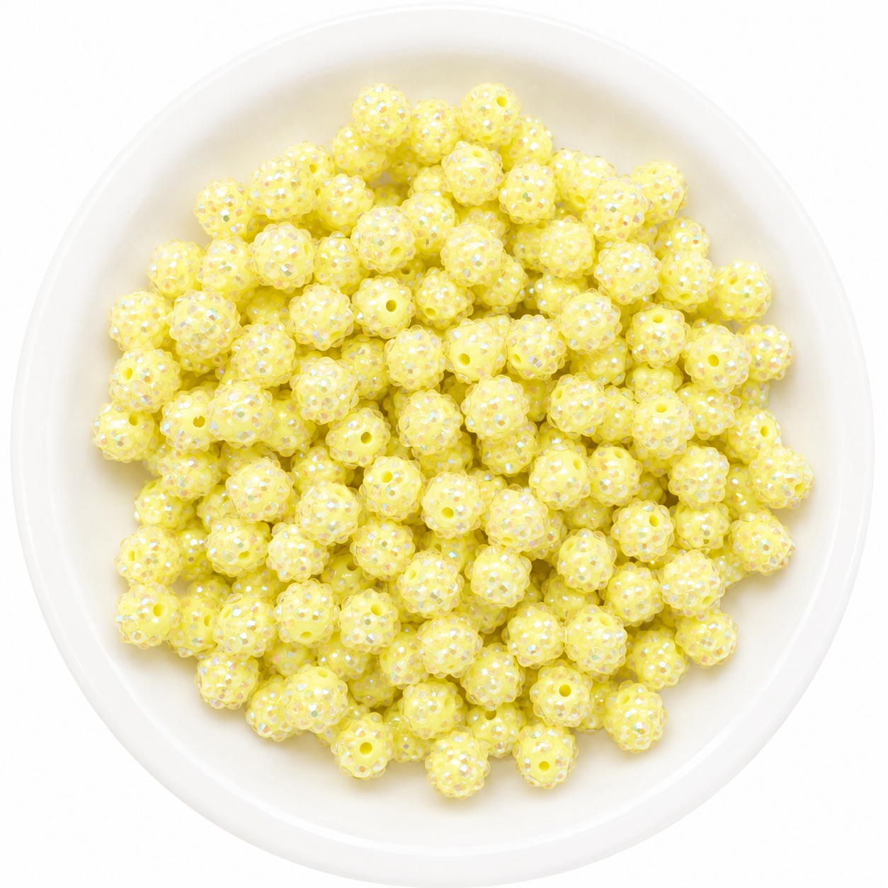 #244 - 12mm Light Yellow AB Rhinestone Beads (20 Count)