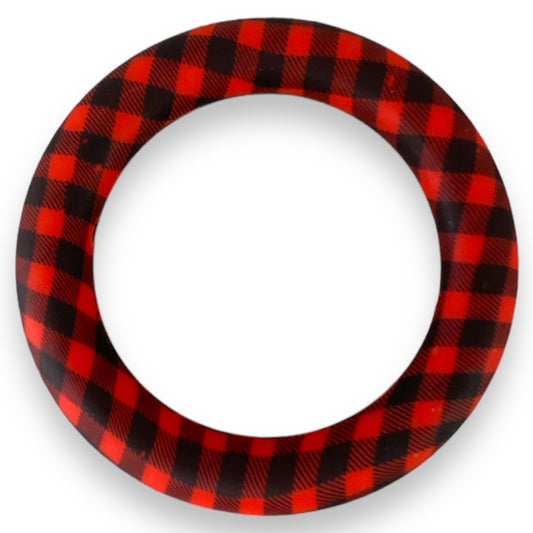 Q-A765 - 65mm Red Plaid Silicone Ring