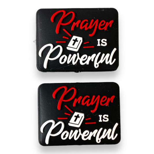 e601 - "Prayer Is Powerful" Silicone Focal Bead (1 Count)