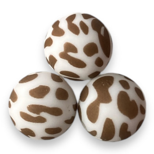 #764 - 19mm “Chocolate Moo” Silicone  Beads