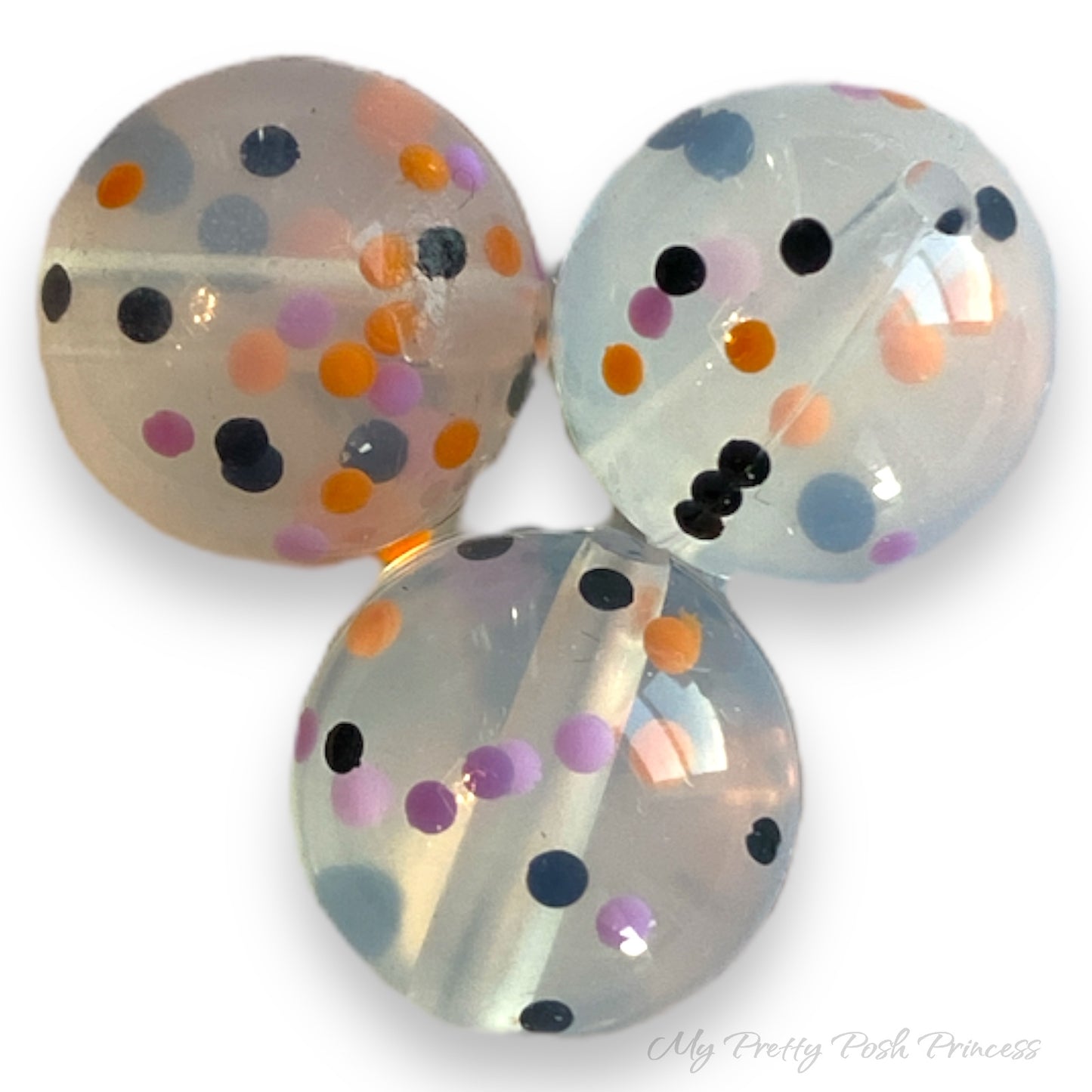 T291- 15mm Halloween Confetti Silicone  Beads