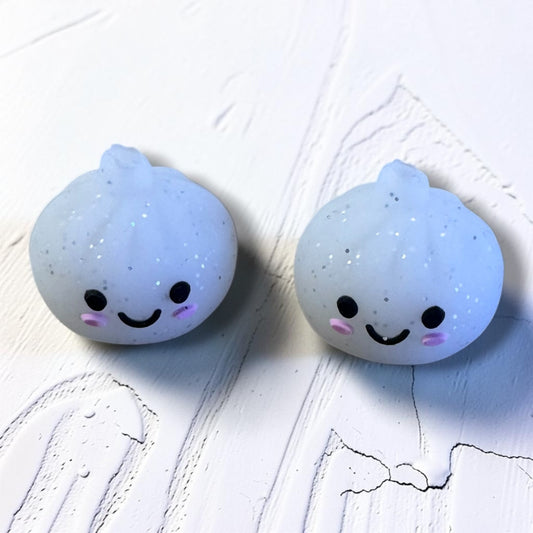 X346 - "White Dumpling 3D" Silicone Focal Bead for DIY Crafts (1 Count)