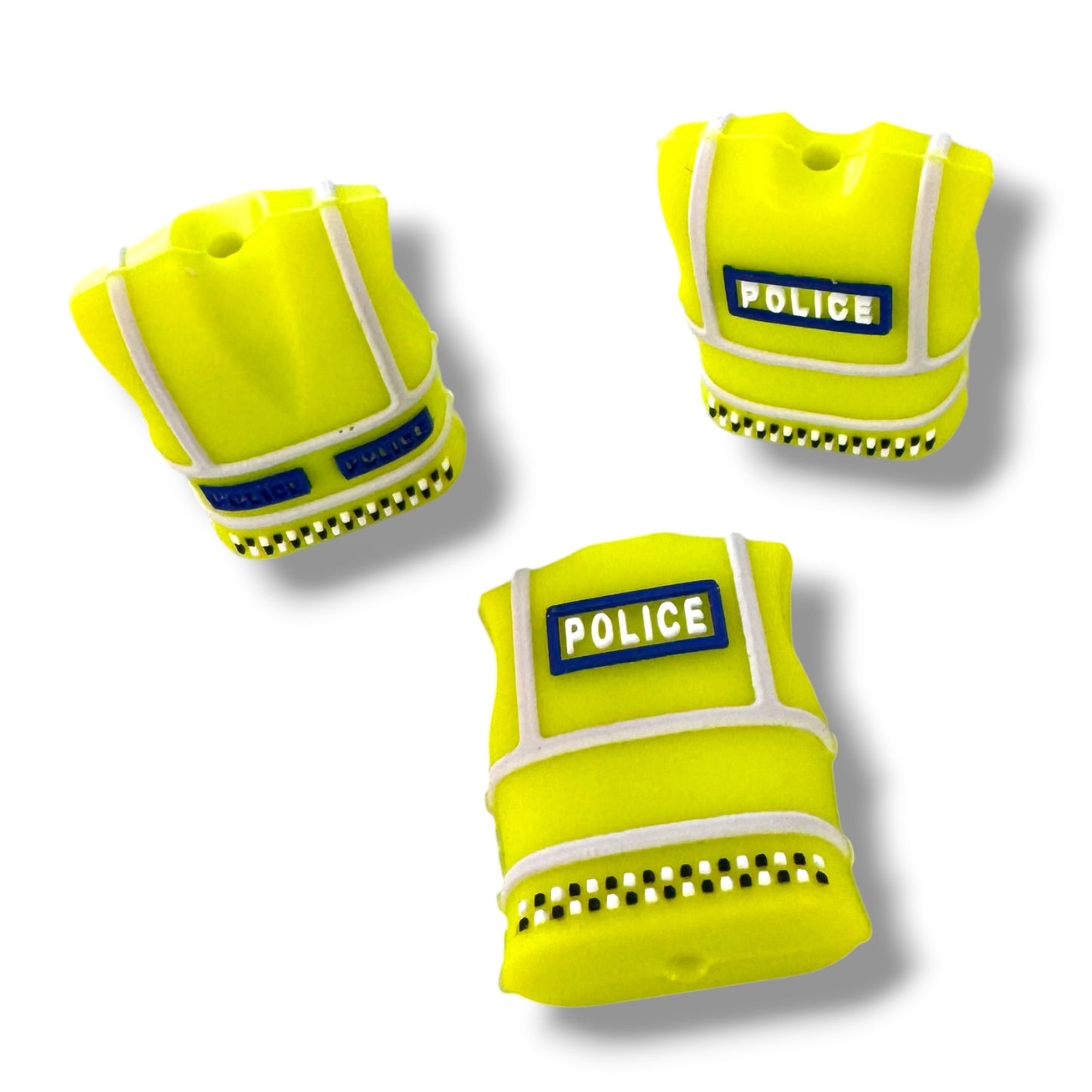 h962- "Police Vest 3D" Silicone Focal Bead for DIY Crafts (1 Count)