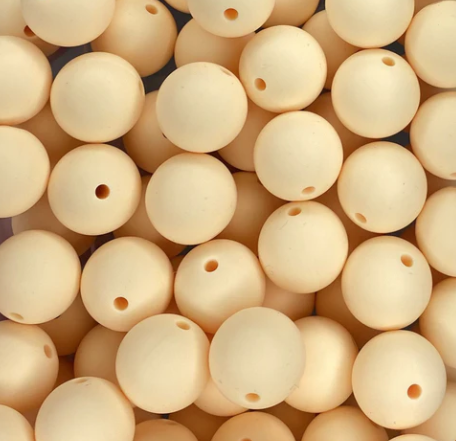 101 / 15MM -  15mm "Beige" Silicone Beads *New