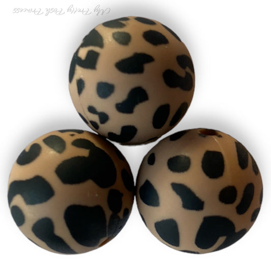 A-6041- 15mm "Brown Cow” Silicone Beads