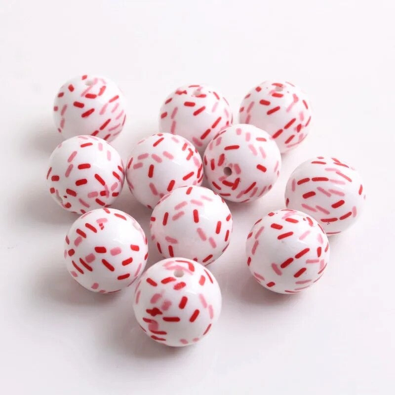 W384- 20mm "Valentine's Day Sprinkles"  Pearls (1 Count)