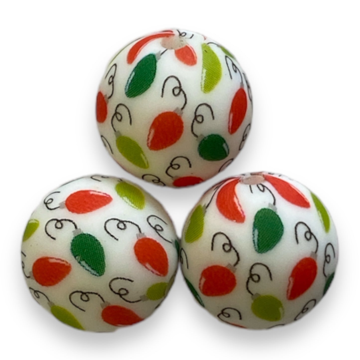 #743 - 15mm “Holiday Lights" Silicone  Beads