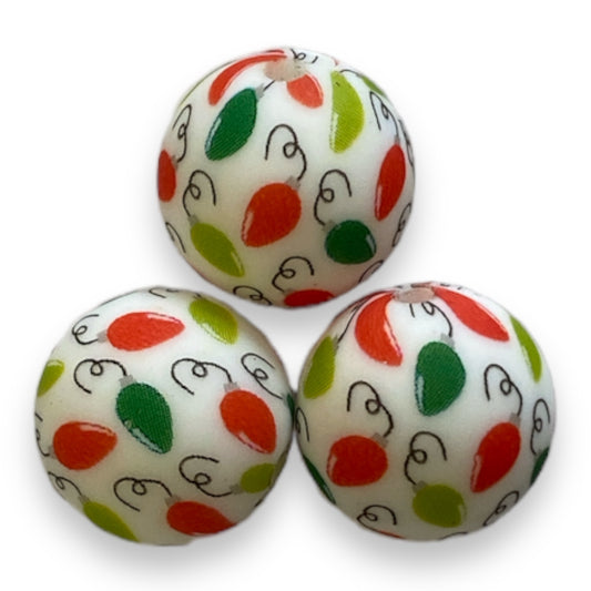 #743 - 15mm “Holiday Lights" Silicone  Beads