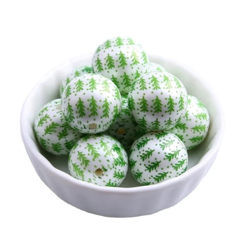 #641 - 20mm Christmas Tree Acrylic Beads (1 Count)