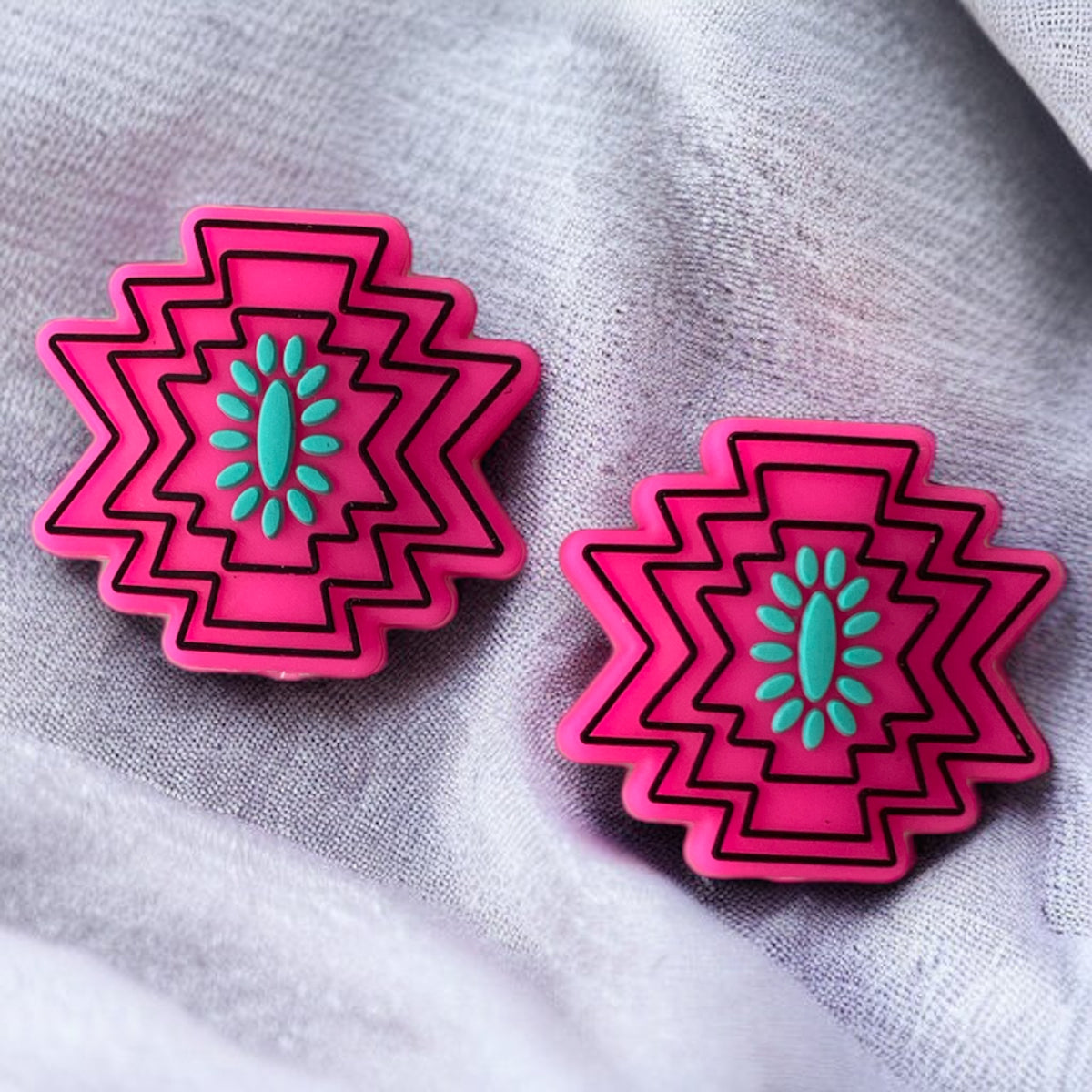 X458  -  “Pink Western” Silicone (1 Count) Focal Bead
