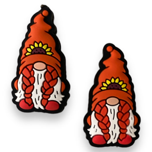 h829  -  Orange Gnome  Silicone Focal Bead (1 Count)