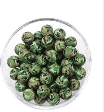 A-6019- 15mm Camouflage Silicone Beads