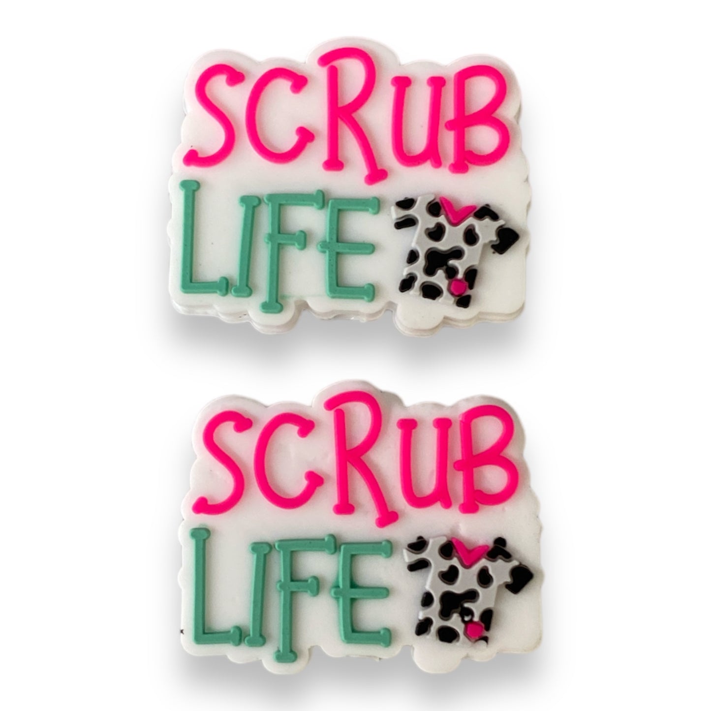 T123 -  “Scrub Life" Silicone Focal Bead (1 Count)