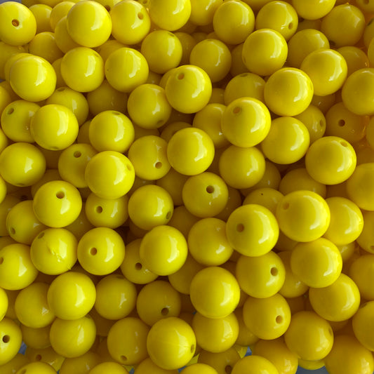 T294 - 15mm "Yellow" Gloss Silicone Beads