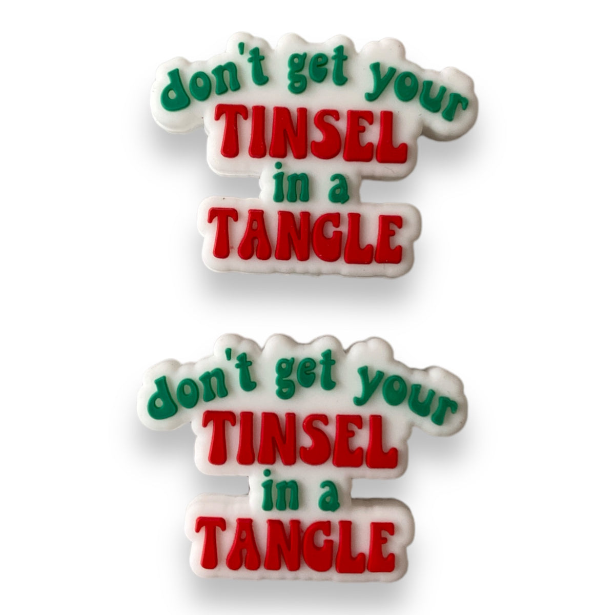 T140-  “Don't Get Your Tinsel In A Tangle" Silicone Focal Bead (1 Count)