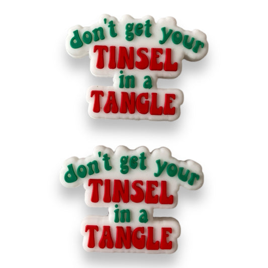 T140-  “Don't Get Your Tinsel In A Tangle" Silicone Focal Bead (1 Count)