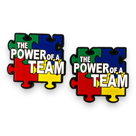 e641 - “Autism- The Power Of A Team” (1 Count) Focal Bead