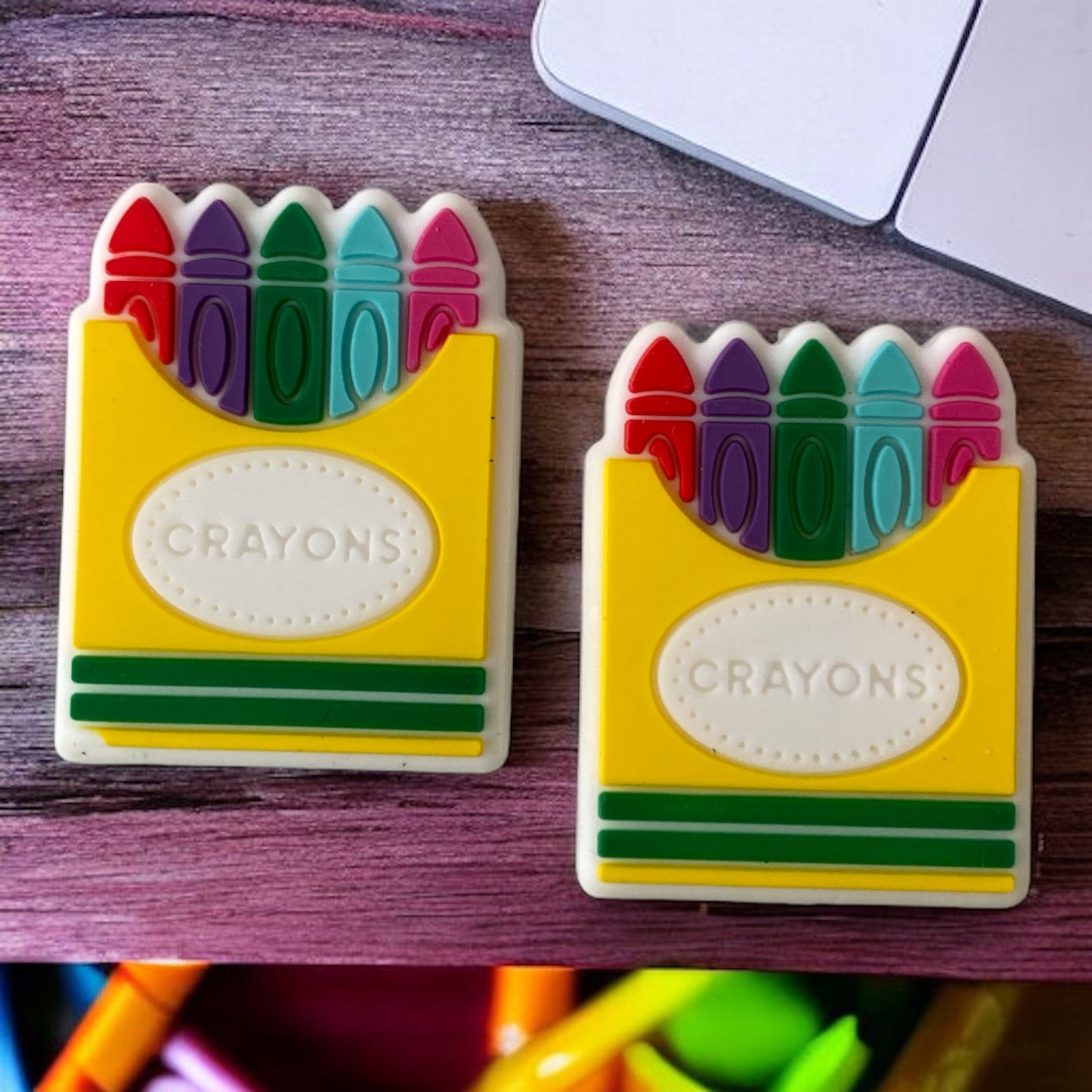 X350 -  “Crayons" Silicone (1 Count) Focal Bead