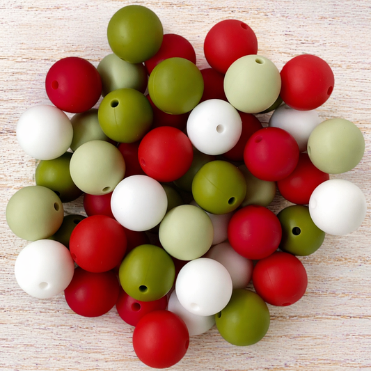 "Apple Grove" 15mm Silicone 50 Count Bead Pack – Ideal for Beadable Pens & Keychains