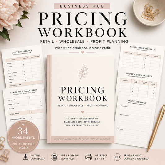 Pricing Workbook | Retail, Wholesale & Profit Planning