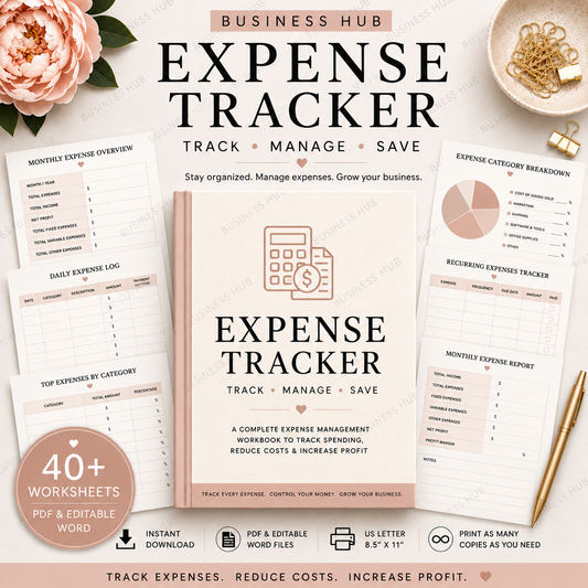 Expense Tracker | Printable Sales & Revenue Workbook