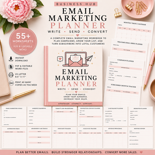 Email Marketing Planner | Printable Email Campaign Workbook