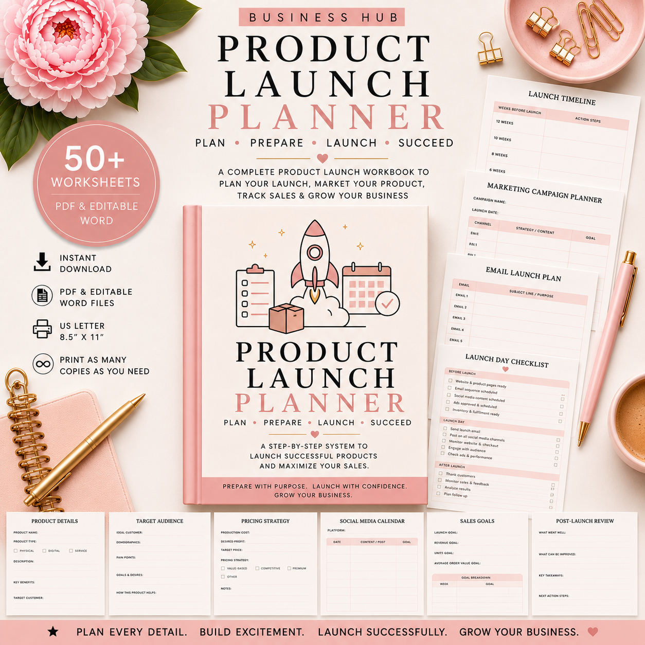 Product Launch Planner | Printable Product Launch Workbook