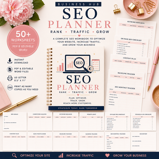 SEO Planner | Printable  Workbook