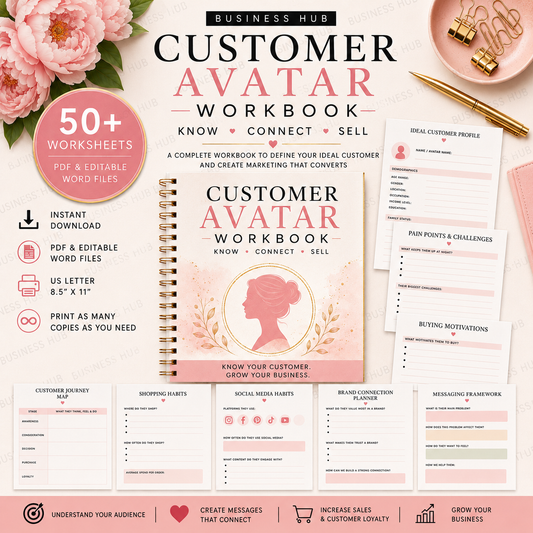 Customer Avatar Workbook | Printable Ideal Customer Planner