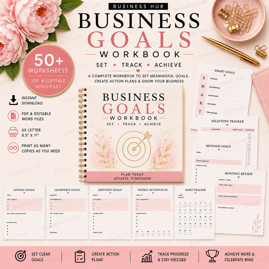 Business Goals Workbook | Printable Goal Setting Planner