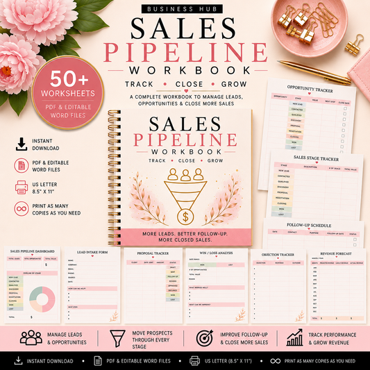 Sales Pipeline Workbook | Printable Lead & Opportunity Tracker