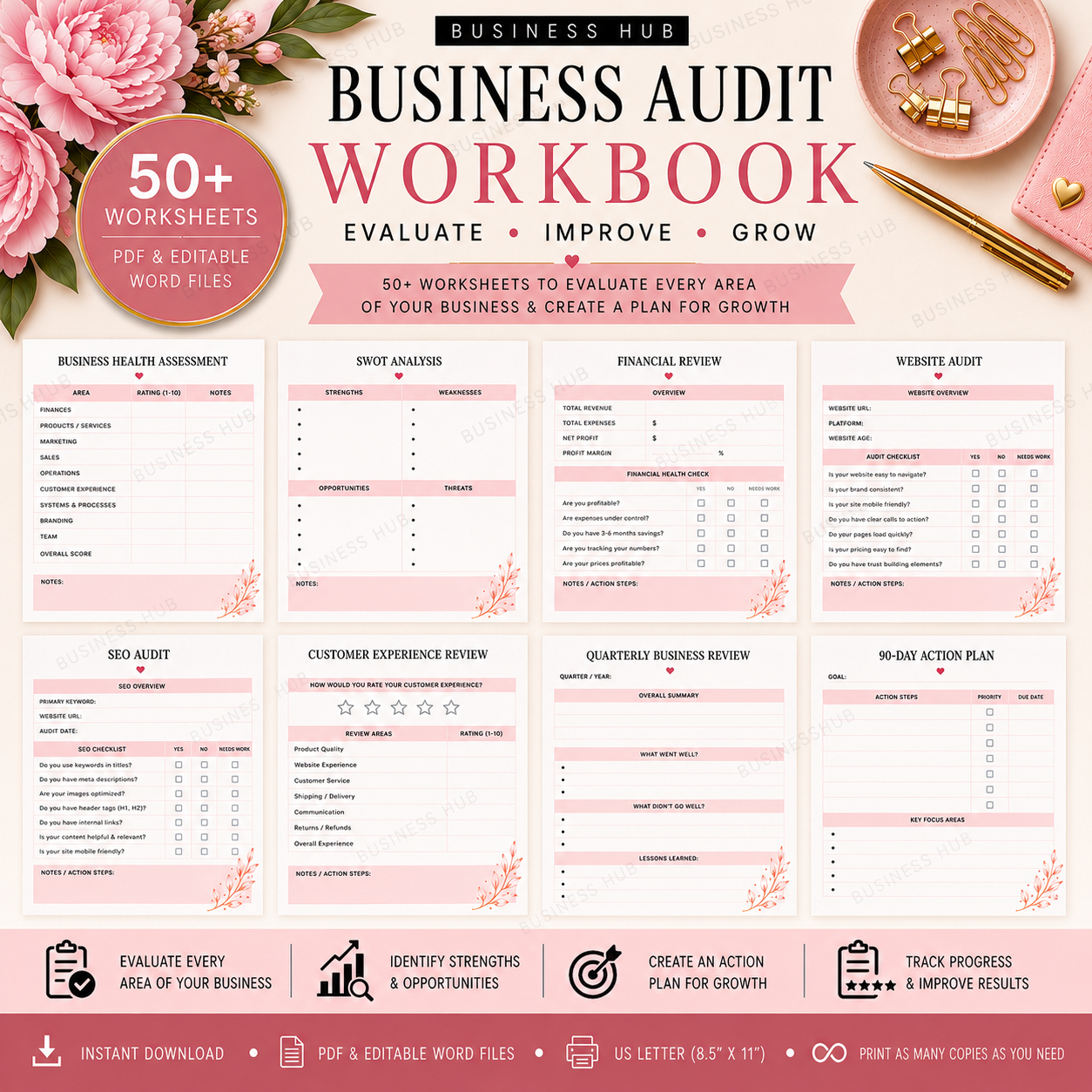 Business Audit Workbook | Printable Business Review & Growth Planner