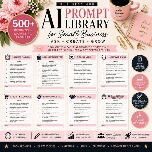 AI Prompt Library for Small Business | 500+ Business & Marketing Prompts