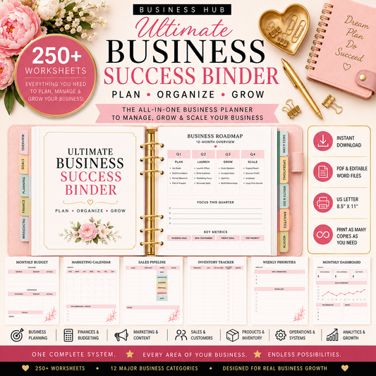 Ultimate Business Success Binder | All-in-One Small Business Planner | Over 300 Sheets