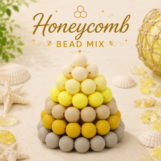 "Honeycomb" - 15mm Silicone 60 Count Bead Pack – Ideal for Beadable Pens & Keychains