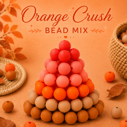 "Orange Crush" -  15mm Silicone 60 Count Bead Pack – Ideal for Beadable Pens & Keychains