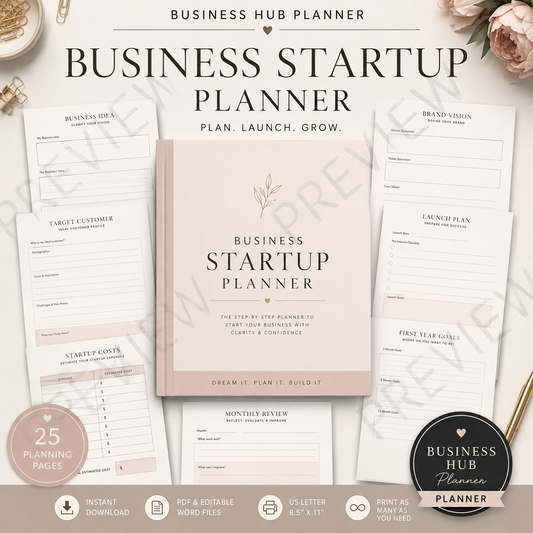 Business Startup Planner | Printable & Editable