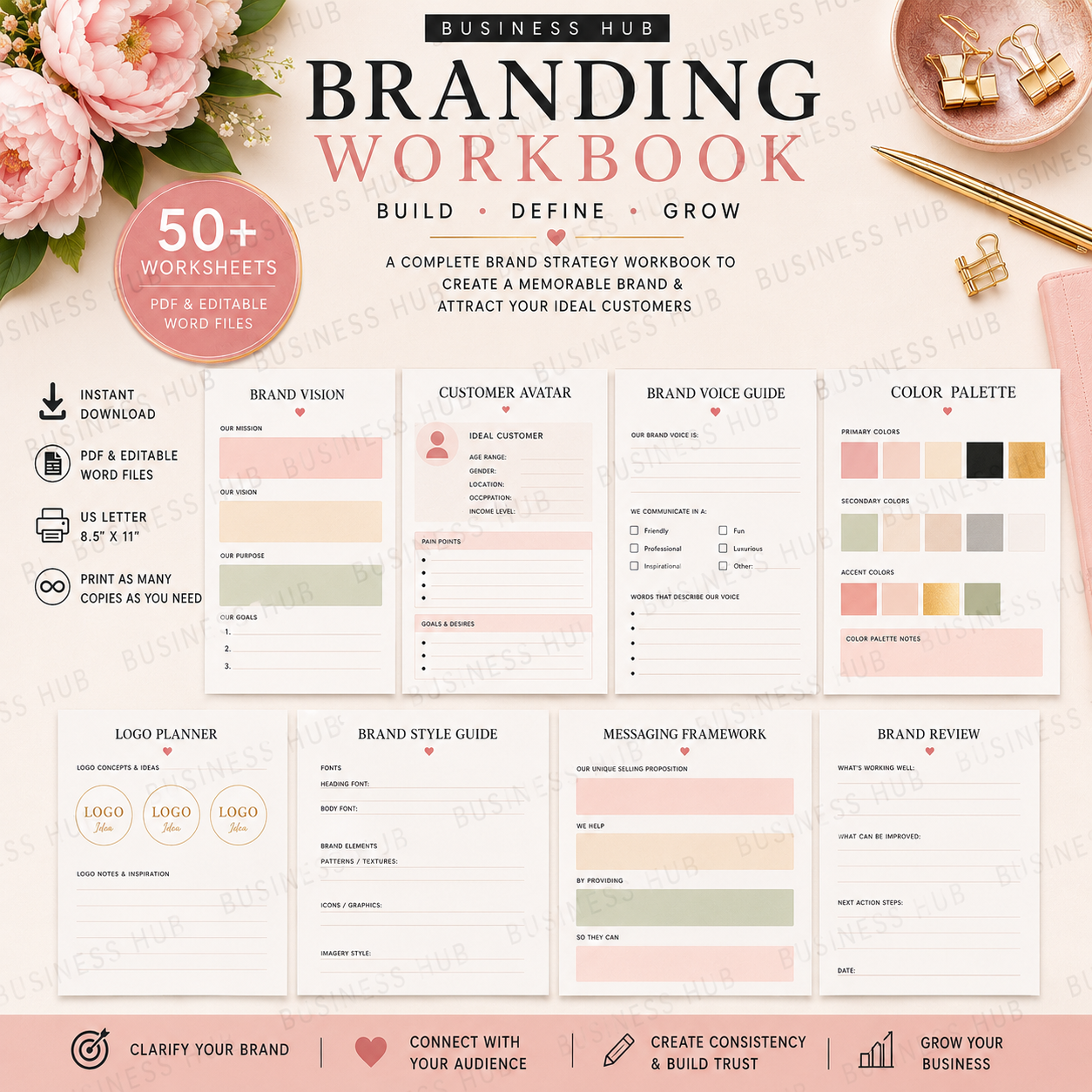Branding Workbook | Printable Brand Strategy Planner
