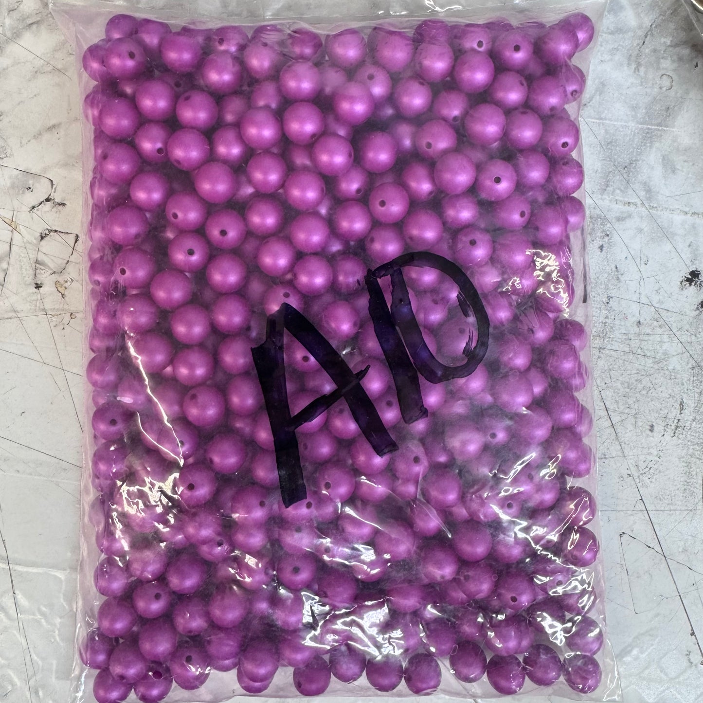 A10- Dark Pink Matte Pearl Acrylic Beads 500 Count  *WAREHOUSE SALE*