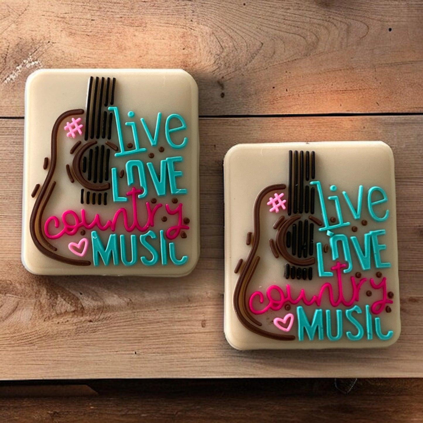 X388- "Live Love Country Music"  Exclusive  Focal (1 Count) Bead Silicone