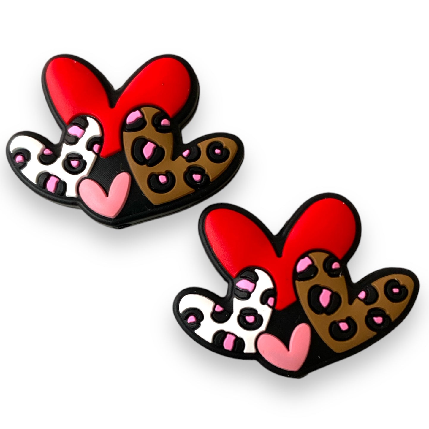 h850-  “V-Day Hearts" Silicone Focal Bead (1 Count)